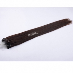 Black straight micro beads weft hair extensions