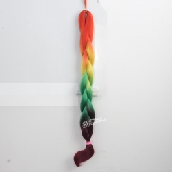 Colorful synthetic hair long braid for cosplay party