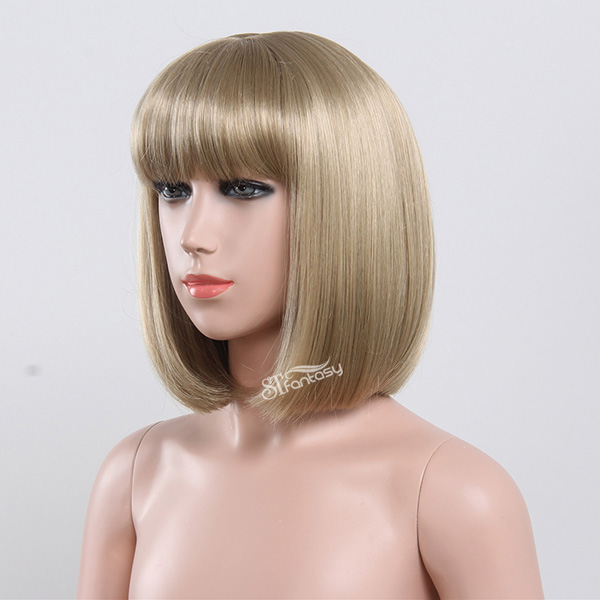 St Golden Blonde Synthetic Bob Hair Style Wig For Little Girls