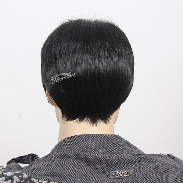 Wholesale 12 Quot Black Short Men Artificial Hair Wig With