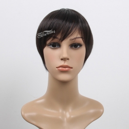China toupee hair factory wholesale short straight synthetic hair toupee