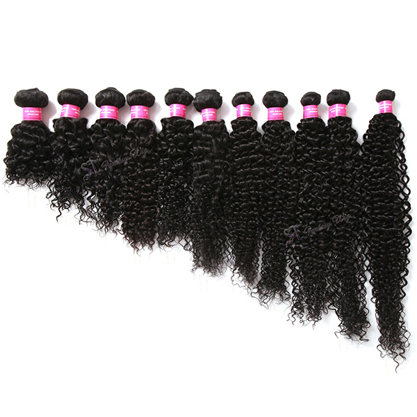 St Wholesale Kinky Curly Black Peruvian Remy Human Hair Weaving