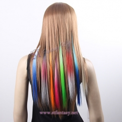 Fantasy wig supplier women cosplay single clip in synthetic hair extensions