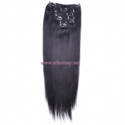 China Wholesaler Full Head 100% Virgin Remy Brazilian Human Hair Clip In Hair Extension 7 Pieces For Women