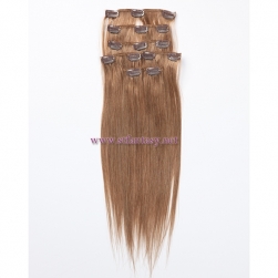 Full Hand Made 100 Indian Human Hair In Stock 8inch 30inch 7 Pieces Long Clip In Hair Extension