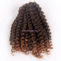 2017 Latest Synthetic Braiding 20 Pieces Wand Curl Ombre Brown Hair Extension For Black Women