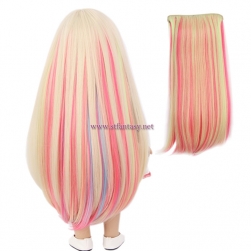 China Clip In Hair Extensions Manufacturers Synthetic Wig Colorful Long Straight Wig For Dolls