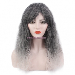 Silver Gray Ombre Wig-Wholesale Women Long Curly Hair Wig Ombre Color Cosplay Wig For Women