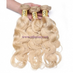 ST Fantasy Blonde 613 Hair Weave 3 Bundles Body Wave Virgin Human Hair Weft