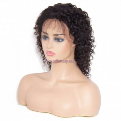 ST Fantasy Pre-Plucked Medium Long Curly Lace Front Human Hair Wig With Baby Hair