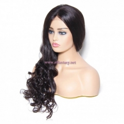 ST Fantasy Long Wavy Lace Front Human Hair Wigs With Baby Hair 4 Colors
