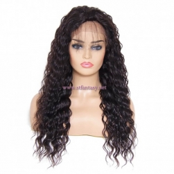ST Fantasy Long Deep Wave Free Part Lace Front Human Hair Wig With Baby Hair
